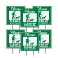 Pack of 6 Please Clean Up After Your Pet Yard Sign - Coroplast Keep Off Grass No Pooping Dog Yard Sign with Stakes