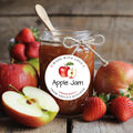 Personalized Apple Jam Roll Labels, Custom Apple Jam Product Stickers, Business Apple Jam Labels for Jars, Apple Jam Canning, Lid Stickers