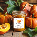 Personalized Pumpkin Jam Roll Labels, Custom Pumpkin Jam Product Stickers, Business Pumpkin Jam Labels for Jars, Canning, Lid Stickers