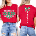 Personalized Cheer Team Name Shirt, Custom Cheerleader Gift Shirt, Cheer Mom with Name Tee, Front Back