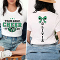 Personalized Cheer Team Name Shirt, Custom Cheerleader Gift Shirt, Cheer Mom with Name Tee, Front Back
