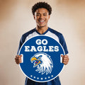 Custom Cheer Signs for School Spirit, Personalized Cheerleading Rally Signs with Handle, Pep Rally Sports Team Chant & Game Day Support Sign