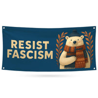 FDT Christmas Resist Fascism Banner Sign - Anti-Trump, Protect Democracy, Anti Fascist Vinyl Banner with Metal Grommets