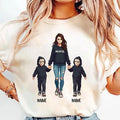 Halloween Horror Mama Shirt, Custom Kids Name Shirt, Custom Spooky Mama Tee
