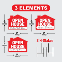 Custom Open House Yard Sign (3 Pack)