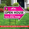 Custom Open House Arrow Yard Sign