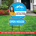 Custom Open House Arrow Yard Sign