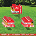 10 Pack Custom Open House Arrow Yard Sign