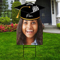 Custom Graduation Face Yard Sign 2025 - Class of 2025, Graduation Hat, Grad 2025