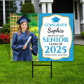 Personalized Graduation Yard Sign 2025 with Photo - Grad Sign, Class of 2025, Custom Graduation 2025 Yard Sign with Metal H-Stake