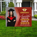 Personalized Graduation Yard Sign 2025 with Photo - Grad Sign, Class of 2025, Custom Graduation 2025 Yard Sign with Metal H-Stake