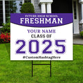 Personalized High School Graduation Yard Sign 2025, School Graduation Sign, Class of 2025, Custom Grade Grad Yard Sign with Metal H-Stake