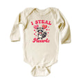 I Steal Hearts Baby Bodysuit, Cute Animal Valentine Outfit