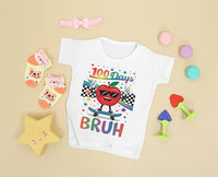 100 Days of School Bruh Toddler Shirt, Milestone Celebration Outfit