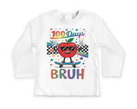 100 Days of School Bruh Toddler Shirt, Milestone Celebration Outfit