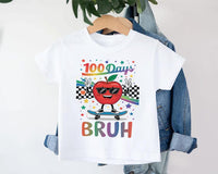 100 Days of School Bruh Toddler Shirt, Milestone Celebration Outfit