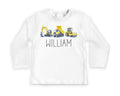 Personalized Construction Baby Shirt, Custom Equipment Outfit