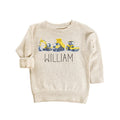 Personalized Construction Baby Sweatshirt, Custom Equipment Outfit