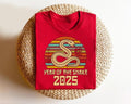 Vintage Year of the Snake Short Sleeve T-Shirt, Chinese New Year 2025 Shirt