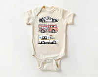 Emergency Vehicles Baby Bodysuit, Adorable Outfit for Boys & Girls