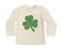 Retro Shamrock Baby Sweatshirt, Cute Irish Four Leaf Clover Kids Outfit