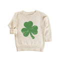 Retro Shamrock Baby Sweatshirt, Cute Irish Four Leaf Clover Kids Outfit