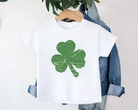Retro Shamrock Baby Sweatshirt, Cute Irish Four Leaf Clover Kids Outfit