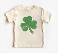 Retro Shamrock Baby Sweatshirt, Cute Irish Four Leaf Clover Kids Outfit