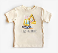 Eggs-Cavator Baby Bodysuit, Boys Easter Pullover