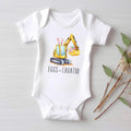 Eggs-Cavator Baby Bodysuit, Boys Easter Pullover