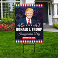 Trump Inauguration 2025 Yard Sign - JD Vance Lawn Sign, 45 47 President Donald Trump Sign, Trump Inauguration Yard Sign with Metal H-Stake