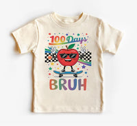 100 Days of School Bruh Toddler Shirt, Milestone Celebration Outfit