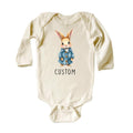 Personalized Name Bunny Baby Bodysuit, Adorable Rabbit Gift for Newborn
