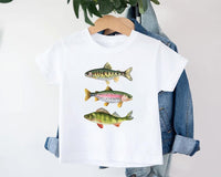 Trout Fishing Baby Bodysuit, Outdoor Kids Outfit