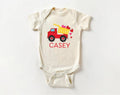 Personalized Valentine Dump Truck Baby Bodysuit, Adorable Valentine Outfit