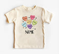 Custom Candy Hearts Baby Shirt, Personalized Valentine’s Day Outfit