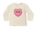Candy Heart Name Baby Shirt, Custom Name Valentine’s Day Outfit for Baby Girls