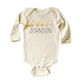 Personalized Construction Baby Bodysuit, Custom Equipment Outfit