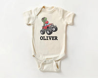 Personalized Dino Valentine Baby Bodysuit, Cute Dinosaur Kids Gift