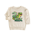 Two Rex Birthday Baby Sweatshirt, Cute 2nd Birthday Kids Dino Party Outfit