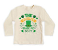 The Leprechaun Made Me Do It Baby Shirt, Cute Saint Patrick's Day Kids Outfit