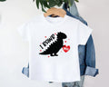 I Rawr You Dinosaur Heart Baby Shirt, Kids Dino Valentine Outfit
