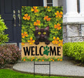 St Patrick's Day Yard Sign - Coroplast Irish Shamrock Yard Decorations, Black Cat Welcome Shamrocks Holiday Yard Sign with Metal H-Stake