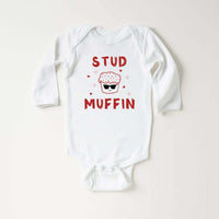 Stud Muffin Valentine's Day Baby Shirt, Cute Love Heart Kids Outfit
