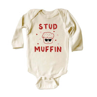 Stud Muffin Valentine's Day Baby Shirt, Cute Love Heart Kids Outfit