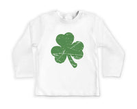 Retro Shamrock Baby Sweatshirt, Cute Irish Four Leaf Clover Kids Outfit