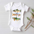 Trout Fishing Baby Bodysuit, Outdoor Kids Outfit