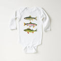 Trout Fishing Baby Bodysuit, Outdoor Kids Outfit