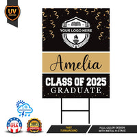 Personalized Graduation Senior Yard Sign 2025, Senior Grad Sign, Class of 2025, Custom Graduation 2025 Yard Sign with Metal H-Stake