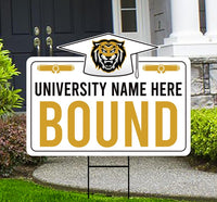 Personalized College Bound Yard Sign, College Logo Sign, Custom Graduate College University Bound Yard Sign with Metal H-Stake